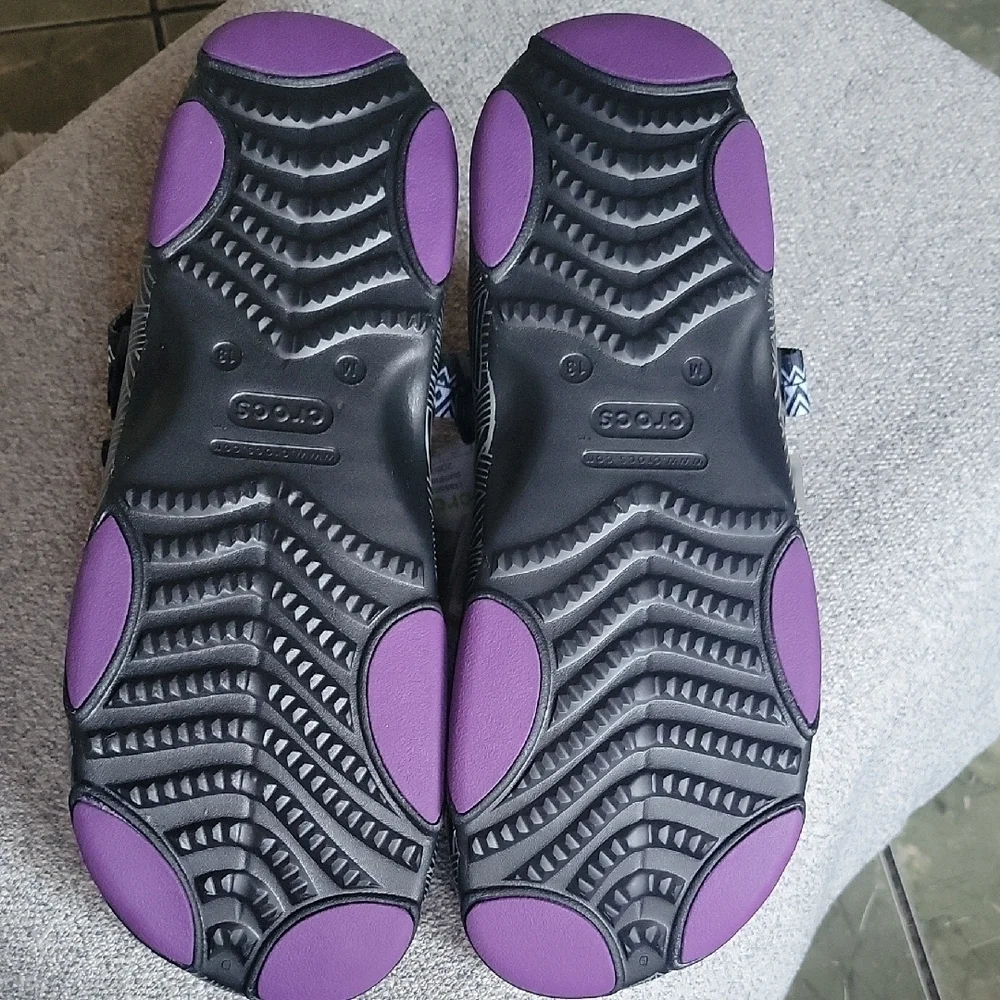 CROCS Marvel Wacanda Forever Black and Gray Sandals Black Panther  Size 13